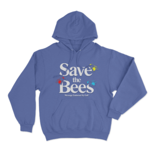 Save The Bees Art Unisex Hoodie Blue
