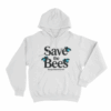 Save The Bees Unisex Hoodie White